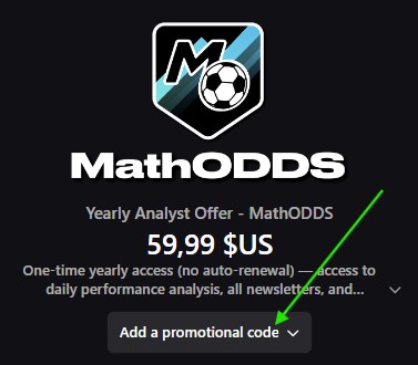 How to add the promotional code
