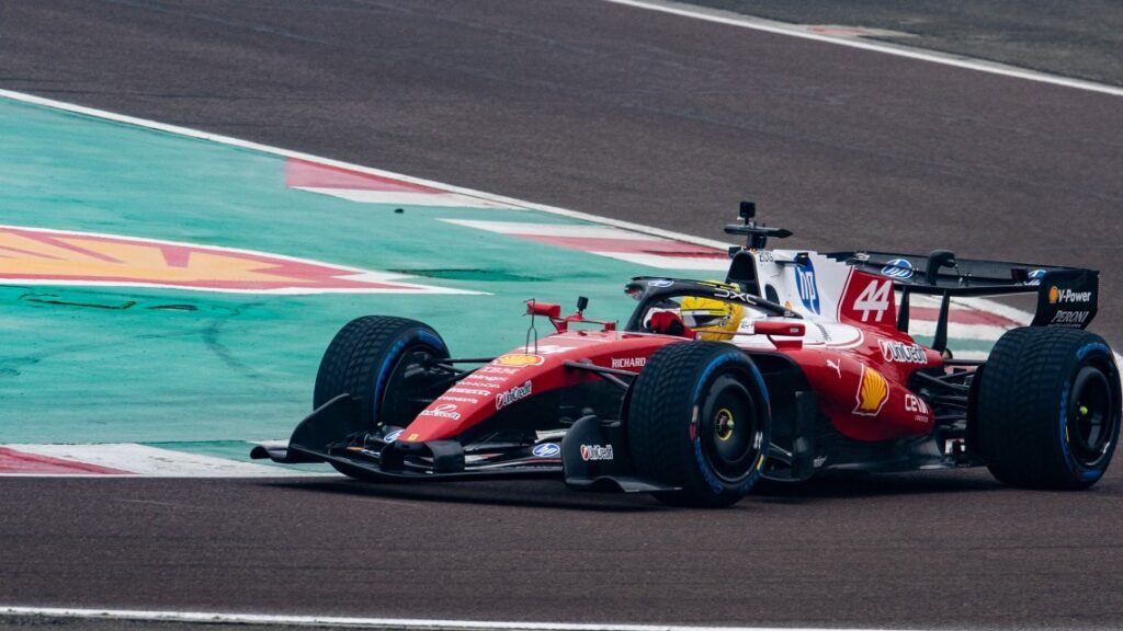 F1: Hamilton snatches first Ferrari podium after big scrap with Leclerc